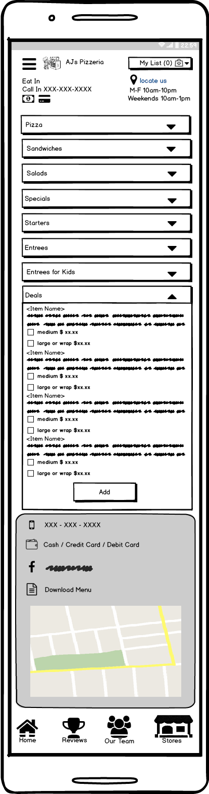 mobile wireframe