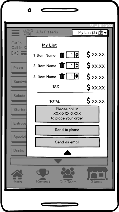 mobile wireframe