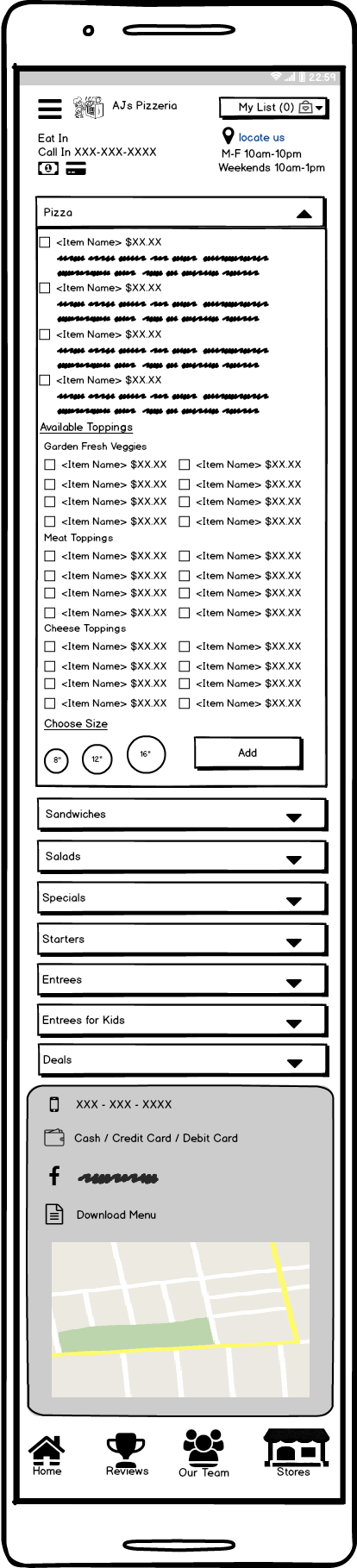 mobile wireframe