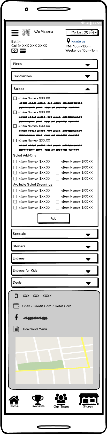 mobile wireframe