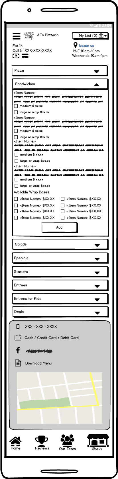 mobile wireframe