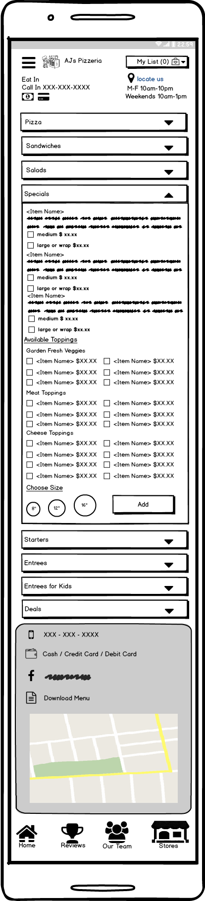 mobile wireframe