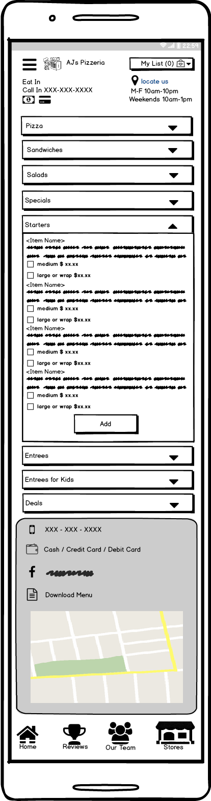 mobile wireframe
