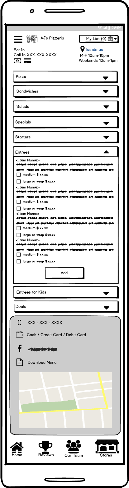 mobile wireframe