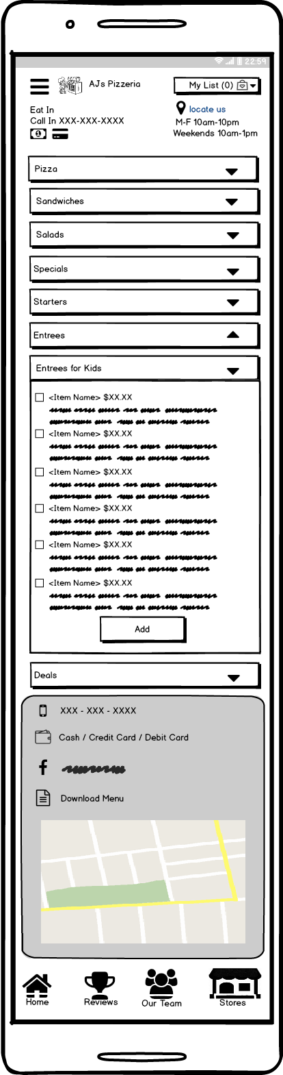 mobile wireframe